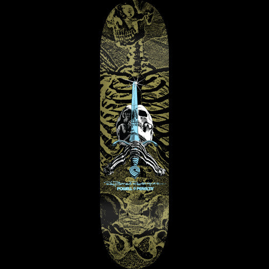 Powell Peralta - Skull and Sword Skate Deck Gold - 8.25