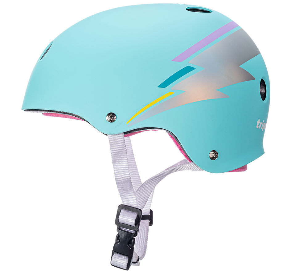TRIPLE EIGHT THE CERTIFIED SWEATSAVER TEAL HOLOGRAM HELMET