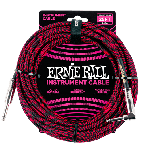 Ernie Ball Braided Instrument Cable 25ft/18ft/10ft