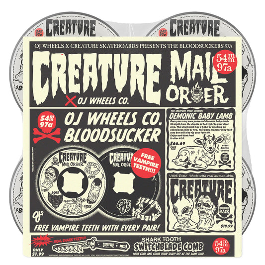 54mm Creature Mail Order Bloodsuckers 97a OJ Skateboard Wheels
