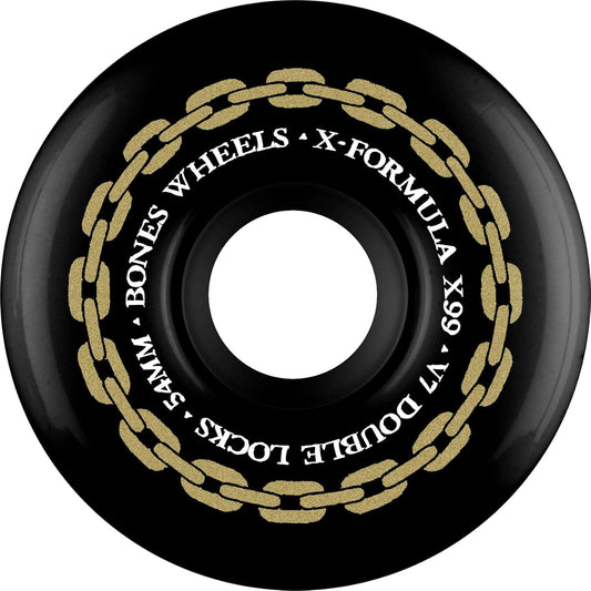 BONES WHEELS X-Formula Skateboard Wheels XF 54 V7 DOUBLE LOCKS X99 BLK 4PK