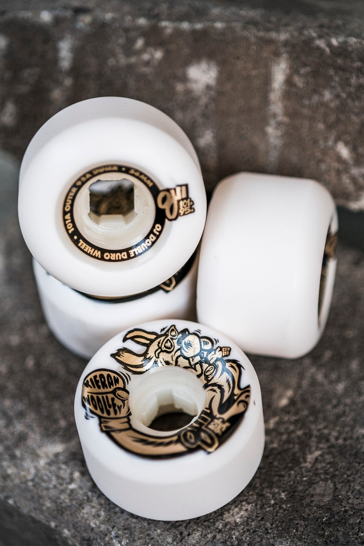 OJ wheels 56mm Kieran Woolley Double Duro White 101a/95a set of 4 wheels