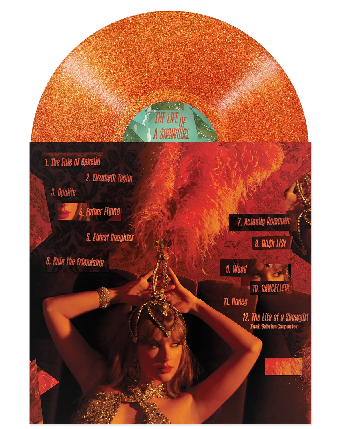 TAYLOR SWIFT -The Life Of A Showgirl [Sweat And Vanilla Perfume Portofino Orange Glitter Vinyl]