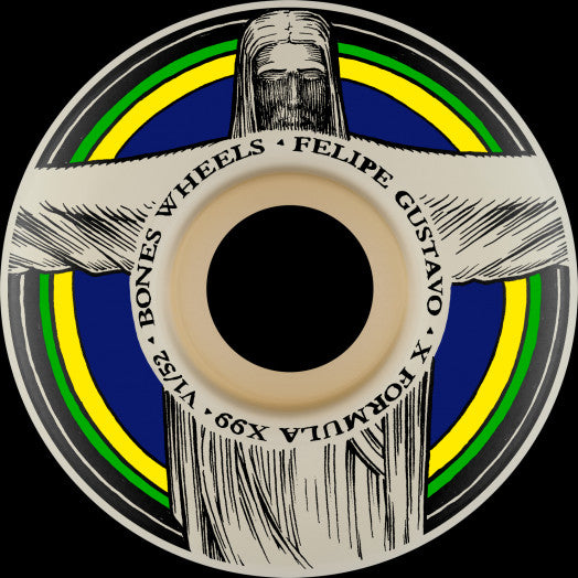 BONES WHEELS X-FORMULA SKATEBOARD WHEELS GUSTAVO REDEEMER 52MM V1 STANDARD 99A 4PK