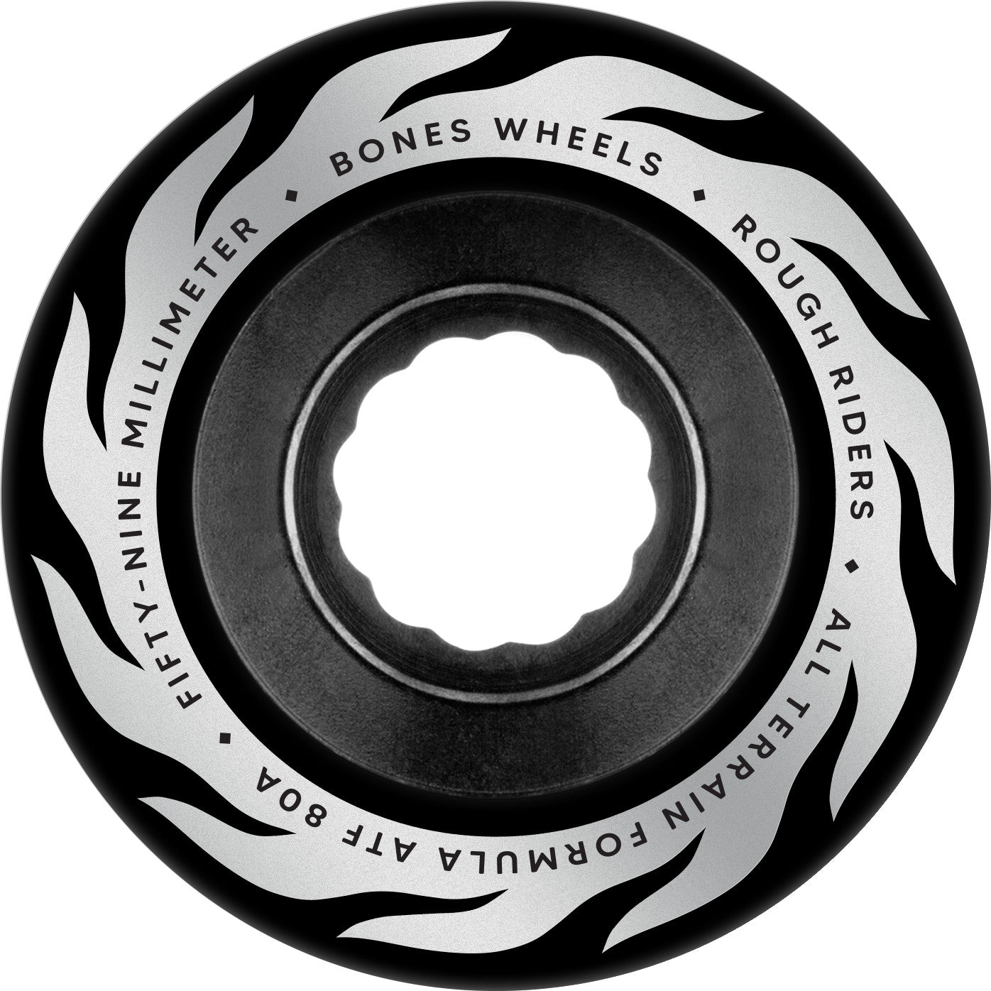 BONES WHEELS 80A ATF ROUGH RIDERS ETERNAL FLAME BLACK 59MM