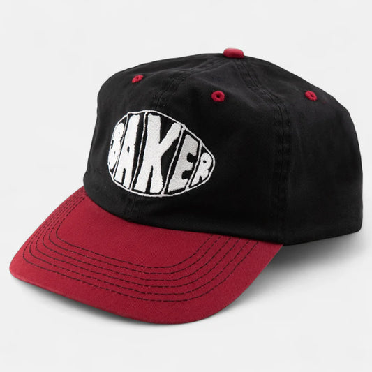 BAKER - Sprayed Oval Snapback Black/Red