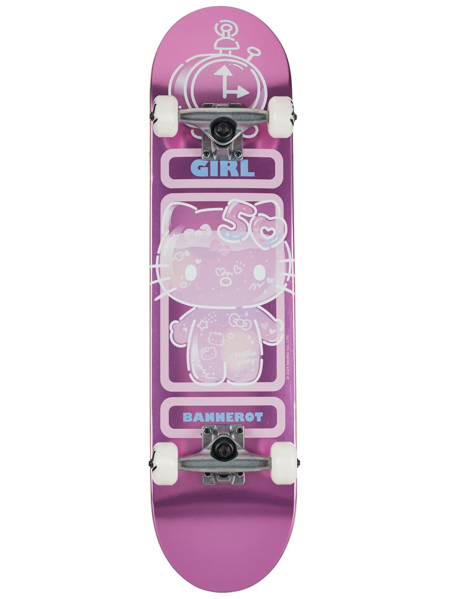 Girl Bannerot Sanrio Hello Kitty 50th Anniversary 7.5 Complete Skateboard