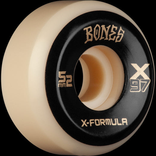 BONES WHEELS X-FORMULA SKATEBOARD WHEELS X-NINETY-SEVEN 52MM V5 SIDECUT 97A 4PK